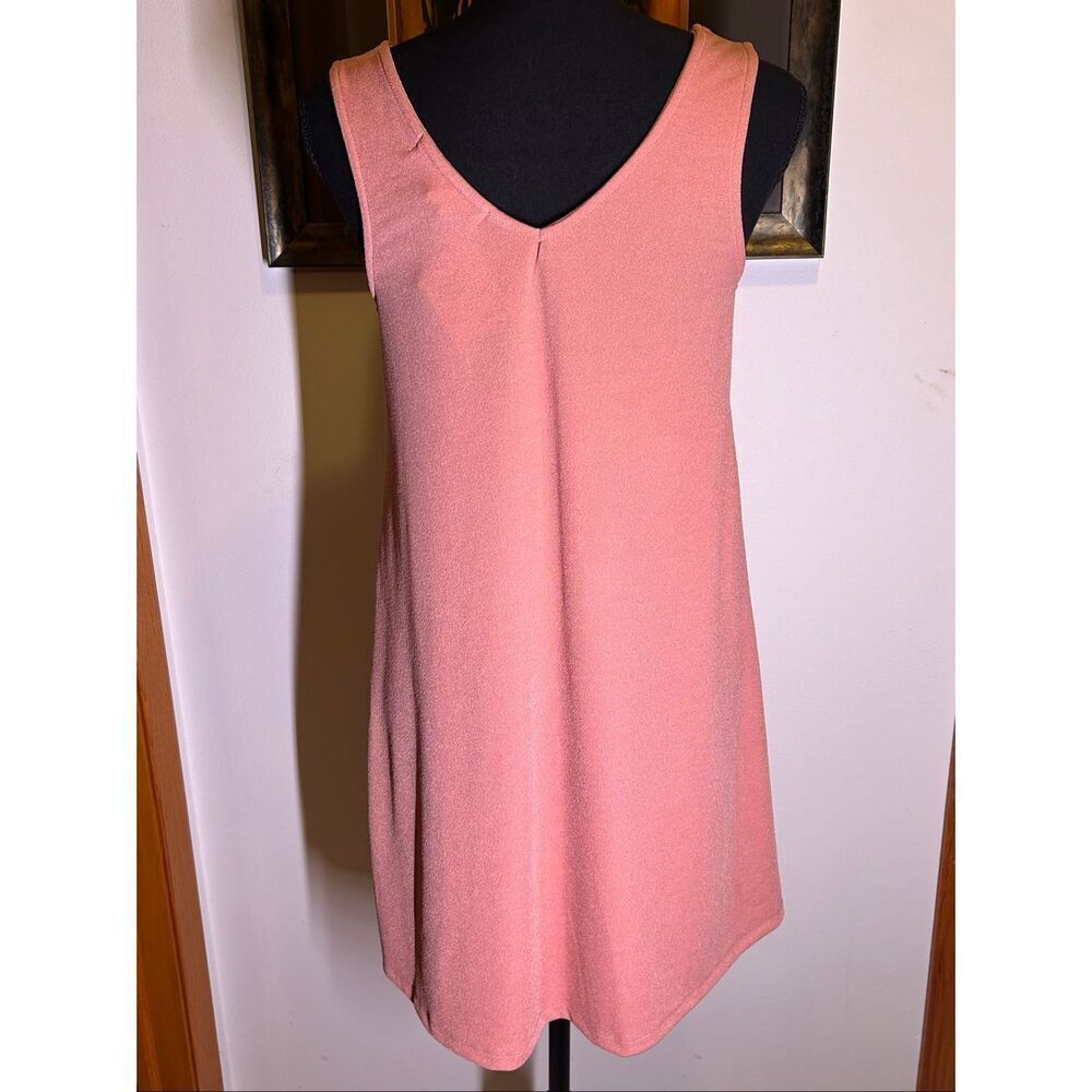 Wallflower Ash Rose V-Neck A-Line Mini Dress Pink Textured Knit Size Small NWT - Picture 9 of 9